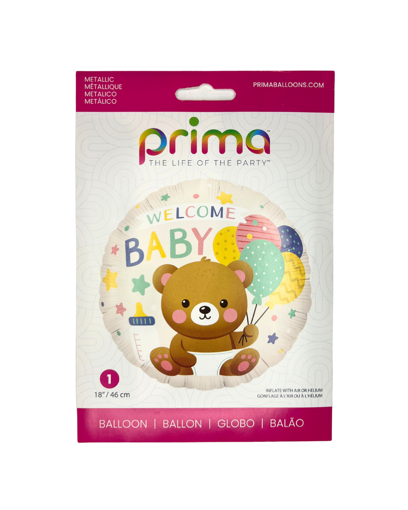 Ballon aluminium rond « Welcome Baby » 46 cm