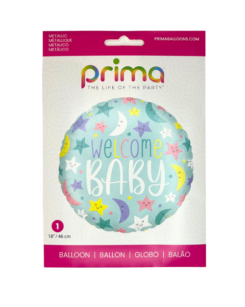 Ballon aluminium rond « Welcome Baby » 46 cm