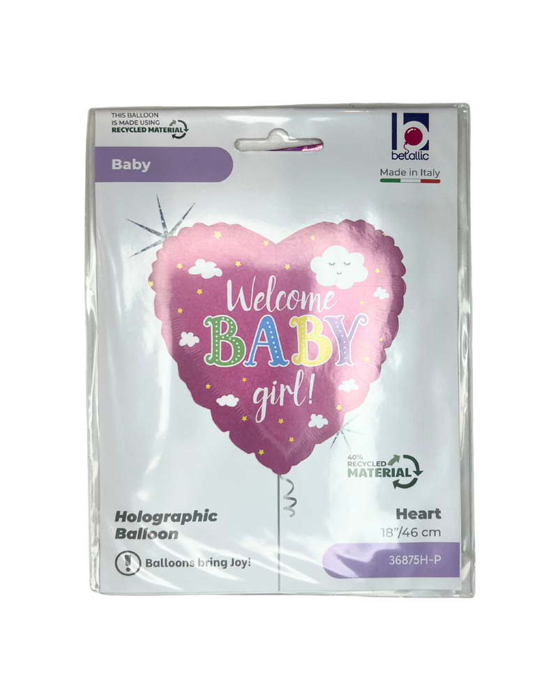 Ballon aluminium cœur « Welcome Baby » 46 cm