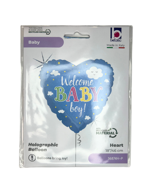 Ballon aluminium cœur « Welcome Baby » 46 cm