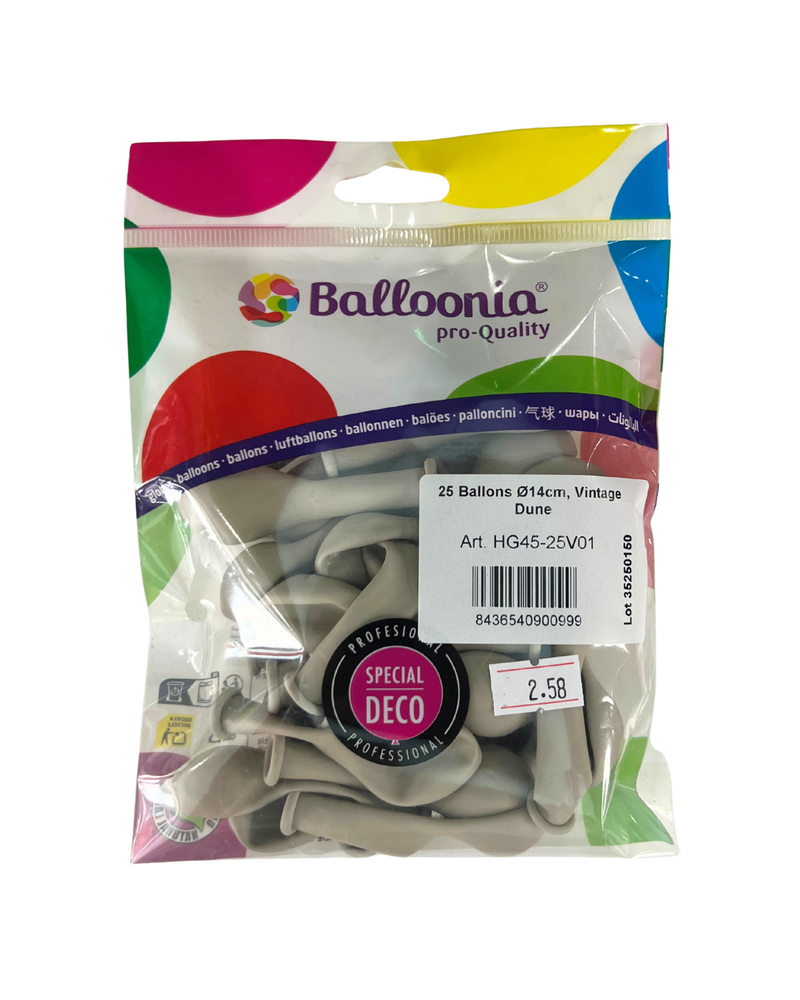 Ballons latex vintage Ø14 cm (5") — sachet de 25
