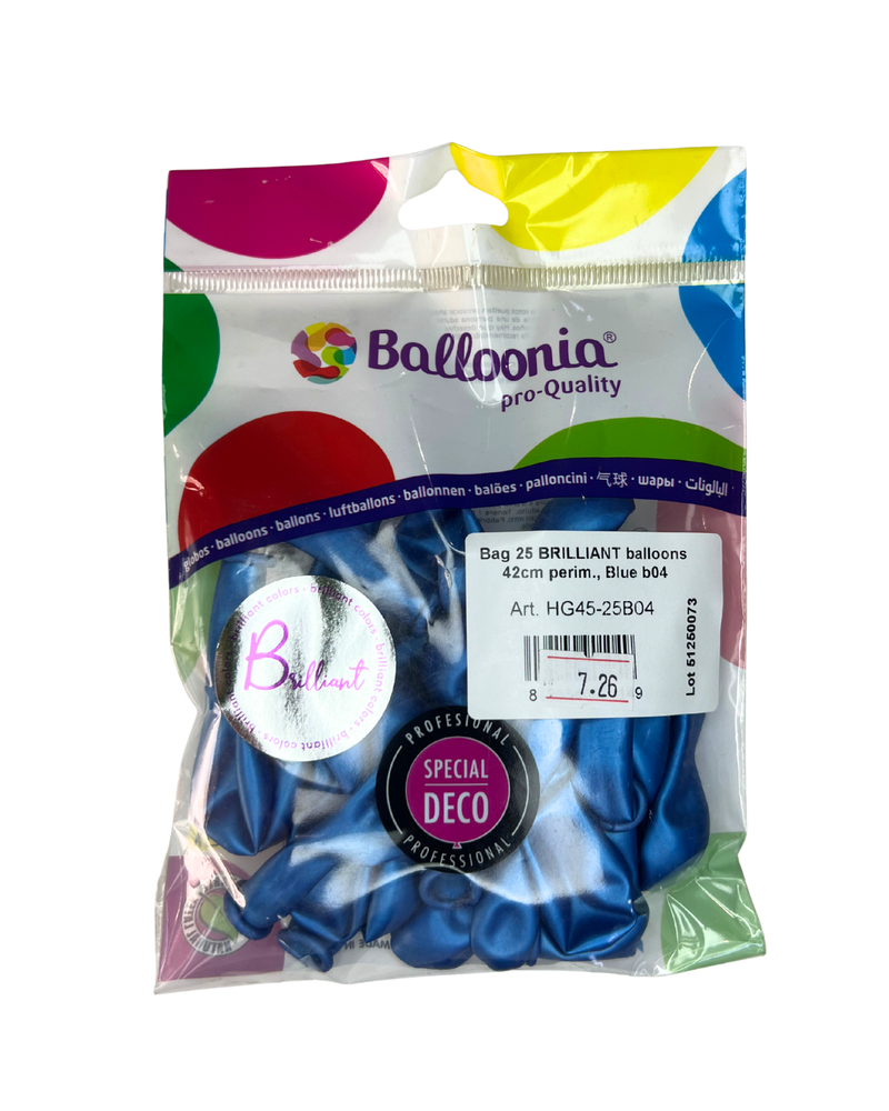 Ballons latex Brilliant (chromé) Ø13 cm — sachet de 25