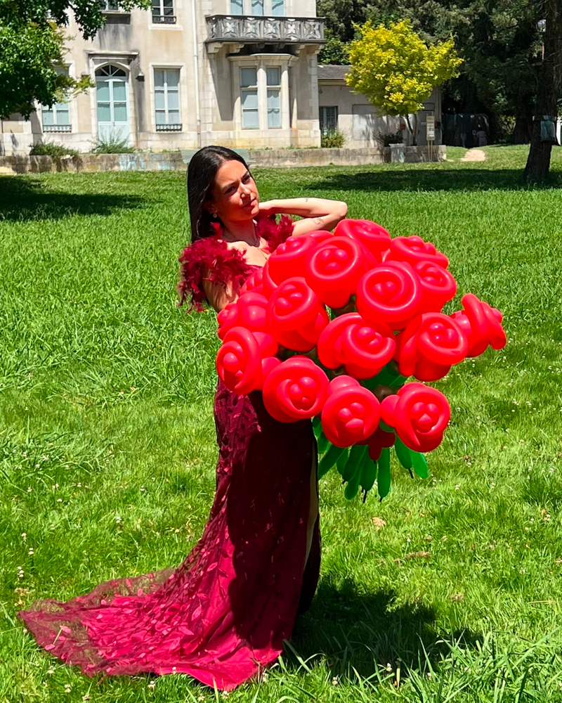 Bouquet de roses en ballons